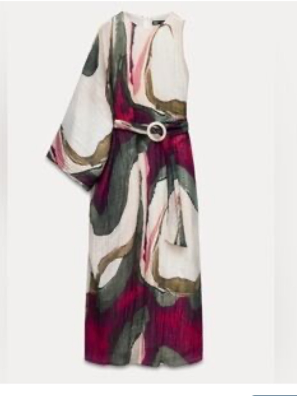 Zara Multicolor Abstract Kimono Dress with belt